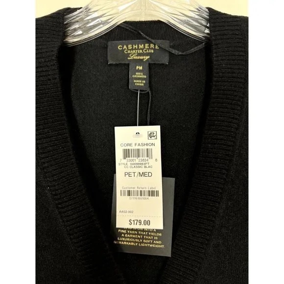 Charter Club Women's Cashmere Balloon Sleeve Cardigan Sweater - Picture 3 of 3